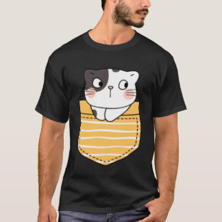 Cute Cat in a Pocket  Cat  Present Kids Boys Girls T-Shirt
