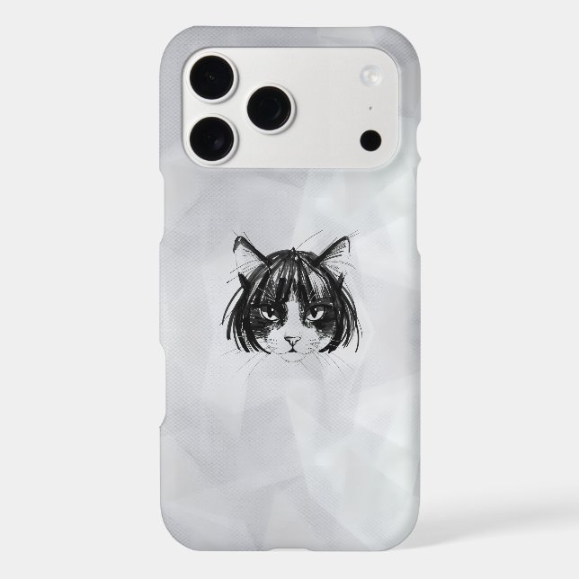 Cute Cat in a Wig (Style 1 +BG) Fine Art (Back)