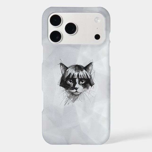 Cute Cat in a Wig (Style 4 +BG) Fine Art (Back)