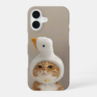 Cute Cat in Duck Hat iPhone 16 Slim Fit Case