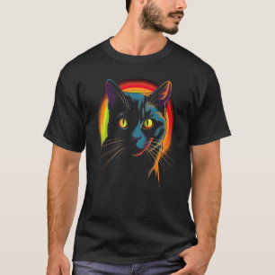 cute Cat in Front of Rainbow cats catowner 17 T-Shirt