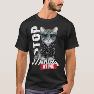 Cute Cat In Leather Jacket For Cat 1 T-Shirt