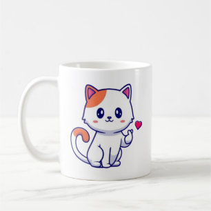 Cute Cat in Love Sign Hand-57577 Coffee Mug