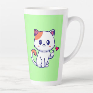Cute Cat in Love Sign Hand-57577 Latte Mug