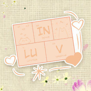 Cute Cat "In LuV" Vinyl Sticker