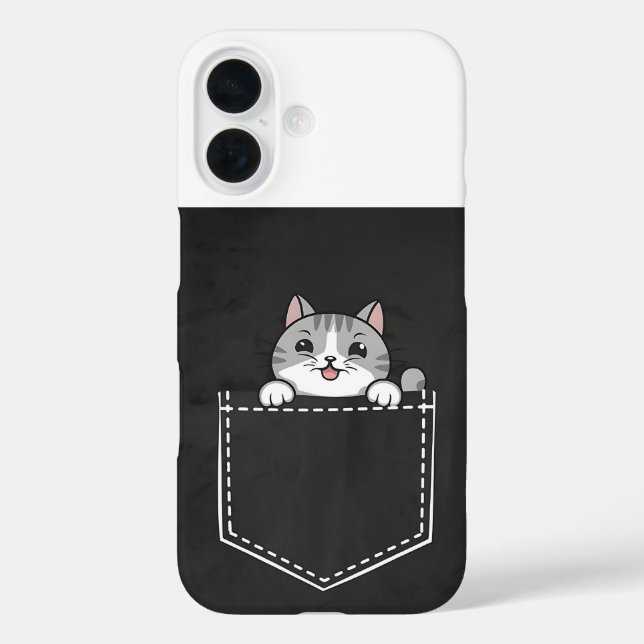 Cute Cat in Pocket Design for Cat Lovers Phone  Case-Mate iPhone Case (Back)