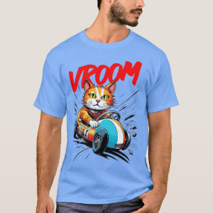 cute cat in racing car T-Shirt