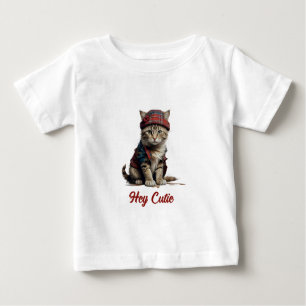 cute cat in scottish disguise baby T-Shirt