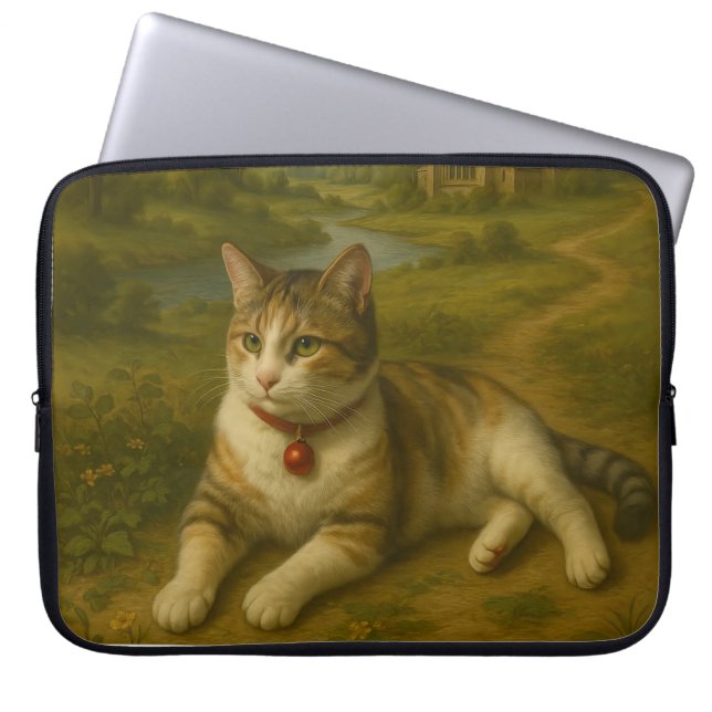 Cute Cat in the garden Laptop Sleeve 15 inches (Front)