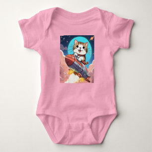 Cute Cat In The Space  Baby Bodysuit