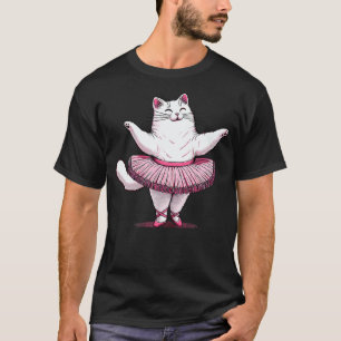 Cute Cat in Tutu Ballet Dancing Men Women Kids Fun T-Shirt