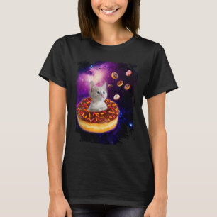 Cute Cat Inside Doughnut In Space Boys Girl - Kitt T-Shirt