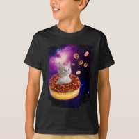 Cute Cat Inside Doughnut In Space Boys Girl - Kitt