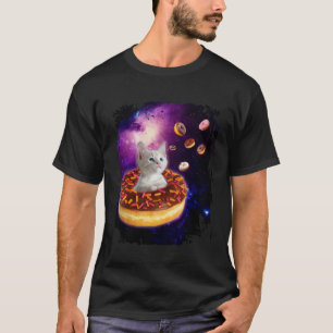 Cute Cat Inside Doughnut in Space Boys Girl  Kitty T-Shirt