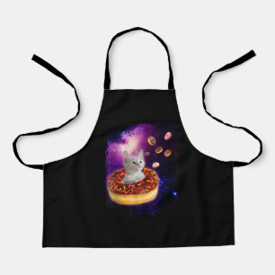 Cute Cat Inside Doughnut In Space Kitty Lovers Apron