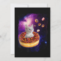 Cute Cat Inside Doughnut In Space Kitty Lovers