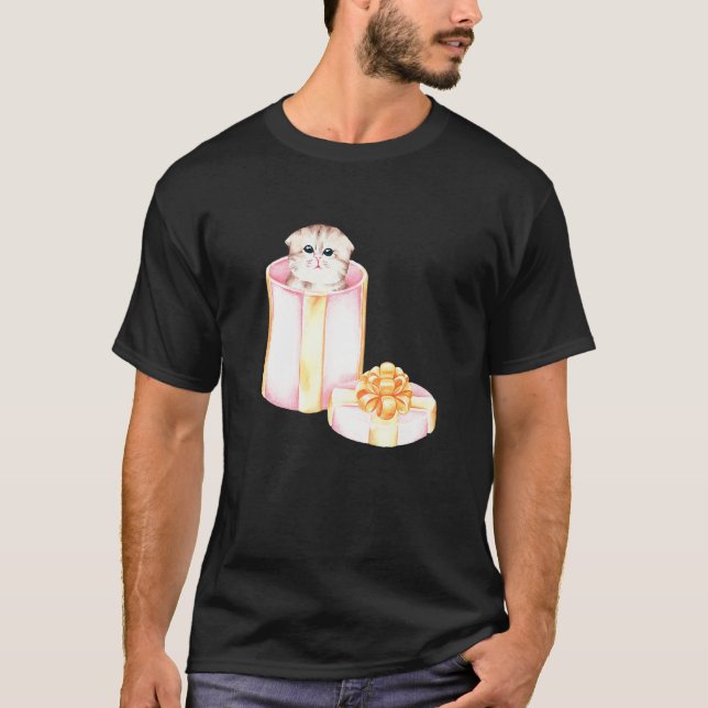 Cute Cat Inside The  Box Kitty Adoption  1 T-Shirt (Front)