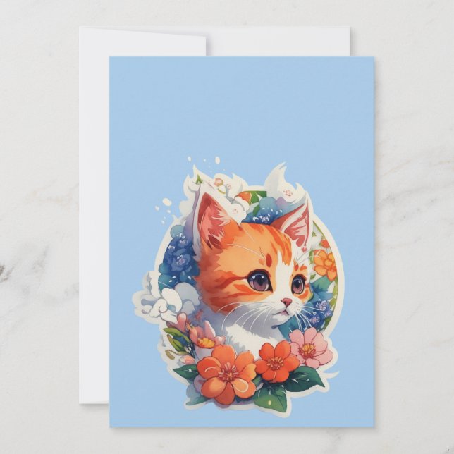 cute cat invitation (Front)