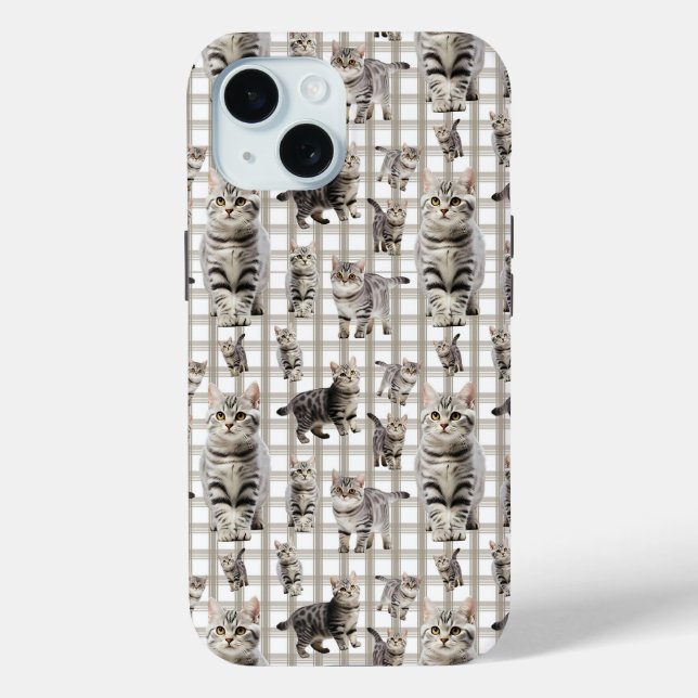 Cute Cat iPhone 15 Phone Case (Back)