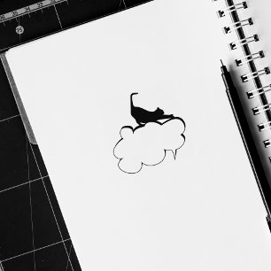 Cute Cat Journal  Rubber Stamp