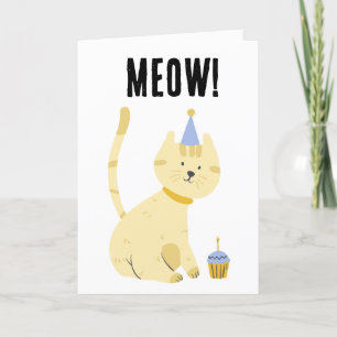 CUTE CAT KIDS BIRTHDAY BIG GREETING CARD