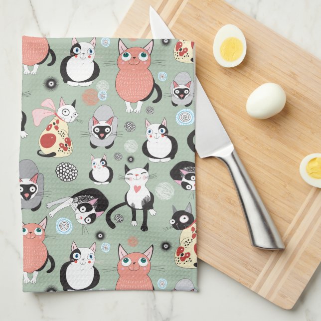 Cute Cat Kitchen Towel (Quarter Fold)