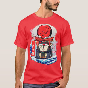 Cute Cat Kitten Japanese Japan Shrine Festival T-Shirt