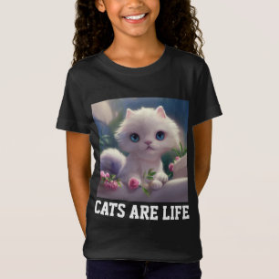 CUTE CAT KITTEN KIDS GIRLS T-SHIRT