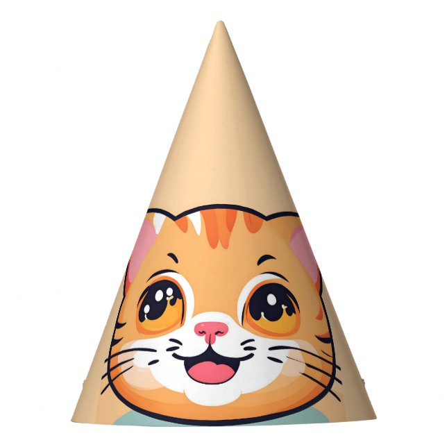 Cute cat kitten pet animals Birthday Party  Party Hat (Front)