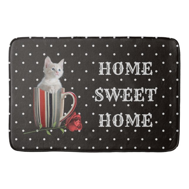 Cute Cat Kitten Pet Lovers Gift  Bath Mat (Front)