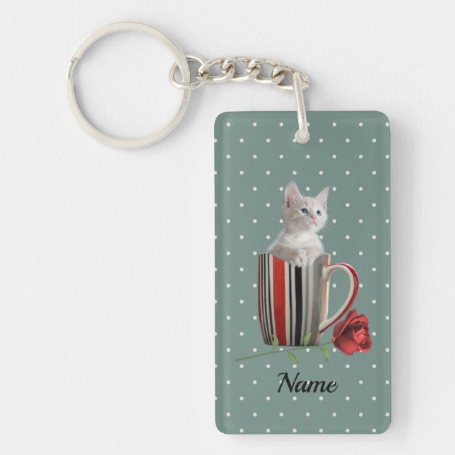 Cute Cat Kitten Pet Lovers Gift  Key Ring (Front)
