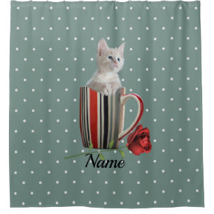 Cute Cat Kitten Pet Lovers Gift  Shower Curtain