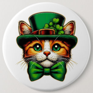 Cute cat/kitten Saint Patrick's Day  6 Cm Round Badge