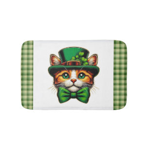 Cute cat/kitten Saint Patrick's Day  Bath Mat