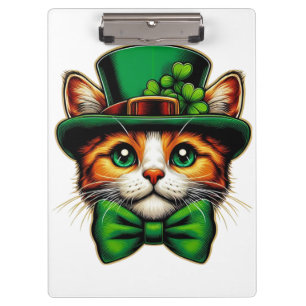 Cute cat/kitten Saint Patrick's Day Clipboard