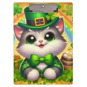Cute cat/kitten Saint Patrick's Day  Clipboard