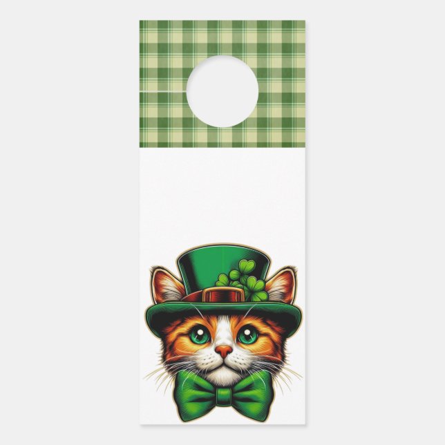 Cute cat/kitten Saint Patrick's Day  Door Hanger (Front)