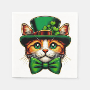Cute cat/kitten Saint Patrick's Day Napkin
