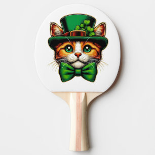 Cute cat/kitten Saint Patrick's Day Ping Pong Paddle