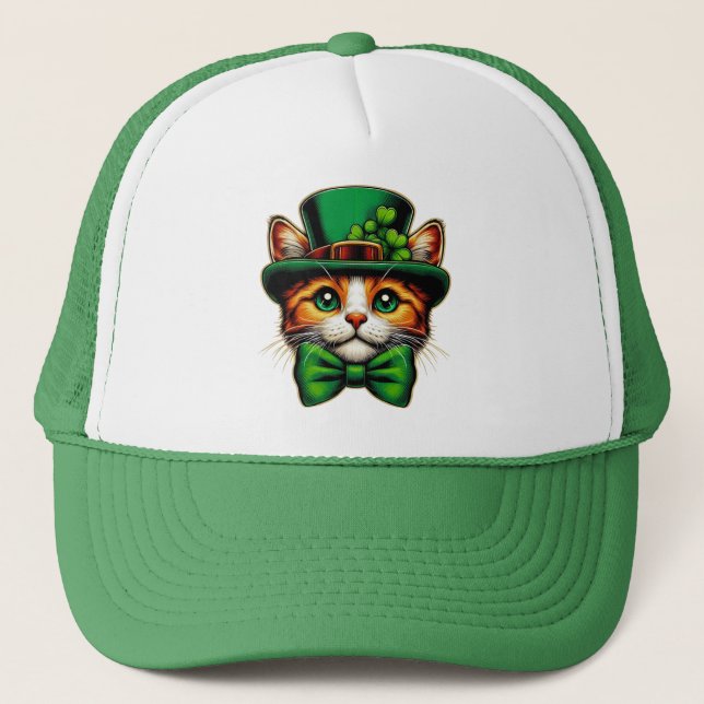 Cute cat/kitten Saint Patrick's Day  Trucker Hat (Front)