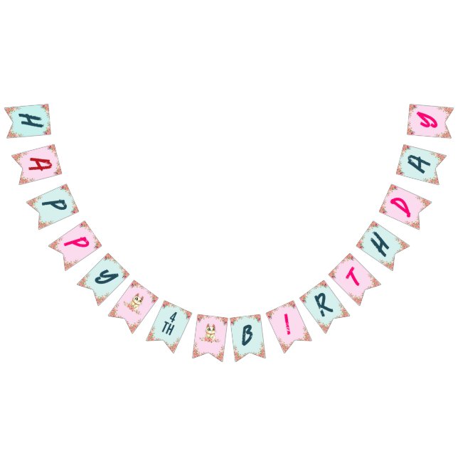 Cute Cat Kitten Themed Kid's Birthday Party Bunting (All)