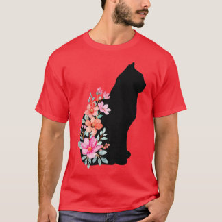 Cute Cat Kitty Kitten Cat Lover With Flower Cat Wo T-Shirt