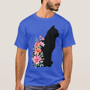 Cute Cat Kitty Kitten Cat Lover With Flower Cat Wo T-Shirt