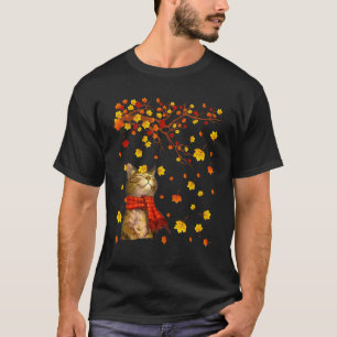 Cute Cat Kitty Kitten Paw Lover Autumn Fall Season T-Shirt