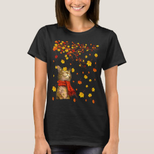 Cute Cat Kitty Kitten Paw Lover Autumn Fall Season T-Shirt