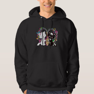 Cute Cat Kitty Playing Music Note Clef Musician Ar Hoodie