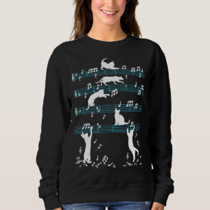 Cute Cat Kitty Playing Music Note Sweatshirt