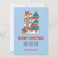 Cute Cat Kitty Tree Snow Winter Meowy Christmas