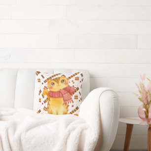 Cute Cat Knitting Design Cushion