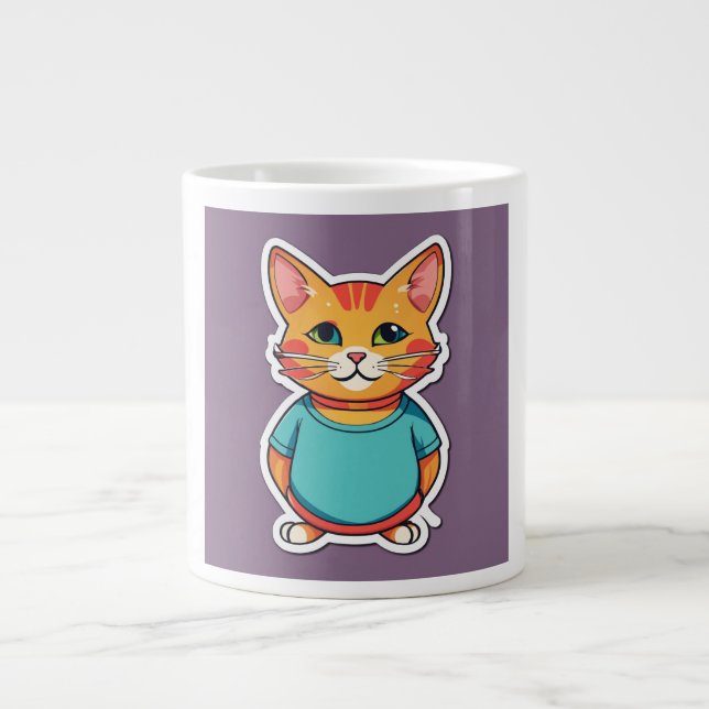 Cute Cat  Large Coffee Mug (Front)